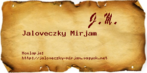 Jaloveczky Mirjam névjegykártya