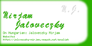 mirjam jaloveczky business card